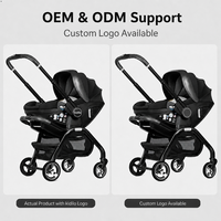 Poussette bébé 3 en 1 durable en alliage d'aluminium, pliable et portable, avec siège auto pour bébé, pour la maison et l'extérieur