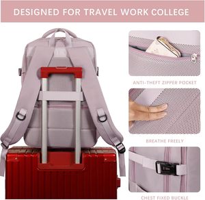 กระเป๋าเป้สะพายหลังใส่แล็ปท็อปยีนส์แบบยูนิเซ็กซ์ 17 นิ้ว สำหรับใช้งานทั่วไป เดินทาง ทำงาน เดินป่า ธุรกิจ ได้รับการรับรองจากสายการบิน ปิดด้วยซิป (สีกากี) - Product Image 4