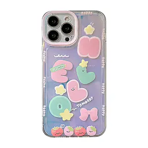 For iPhone 14 13 12 11 Pro Max XSmax XR X XS 7 8 Plus Interesting Lovely Colorful Letter Painting TPU Mobile Phone Case