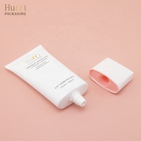 Tube ovale plat en plastique blanc vide personnalisé D50 100ml-180ml pour emballage de soins de la peau, masque d'argile, nettoyant visage