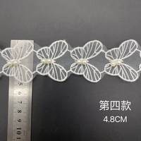 À la main Di Mesh Soluble Dans L'eau Dentelle Brodé Papillon Nail Perle Bar Code Dentelle Tissu Accessoires pour Chaussures Sacs DIY Vêtements