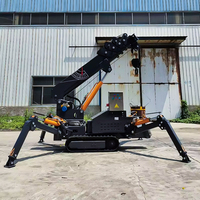 1 Ton 3 Ton 5 Ton 8 Ton örümcek vinç teleskopik bom Mini paletli mobil vinç mini paletli vinç