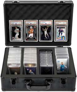 Étui de rangement pour cartes en alliage d'aluminium compatible avec plus de 150 plaques de cartes - Étui pour cartes de sport compatible avec CSG, BGS - Product Image 1