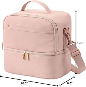 <b>Lunch</b> Bag <b>Insulated</b> Two Separate Compartments Meal <b>Box</b> with Adjustable Shoulder Strap Leakproof Cooler Bag - Product Image 6
