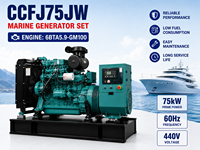Groupe électrogène diesel marin triphasé SCDC CCFJ75JW 75 kW 1800 tr/min 6BTA5.9-GM100 pour bateaux de pêche et bateaux de patrouille