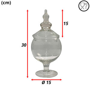 Trasparente 15x30h Cm. Vaso in Vetro Potiche dal Design Moderno in Cristallo - Product Image 4