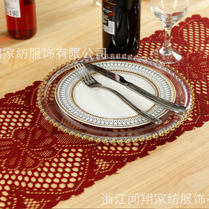 Chemin de table rectangulaire à motif géométrique en polyester, tissu décoratif de Noël - Product Image 3