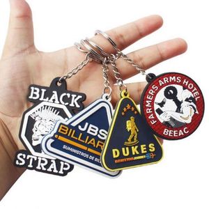 Custom Printed Logo PVC Embossed Keychain 2D Rubber Keychain Soft PVC Rubber <b>Keyring</b> - Product Image 1