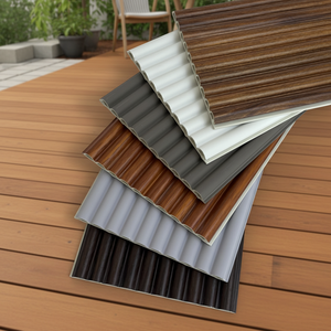 Panneau mural WPC à grille cannelée, revêtement intérieur et <span class=keywords><strong>ext</strong></span>érieur, lambris en PVC avec composite bois-plastique, décoration de fond de télévision - Product Image 5