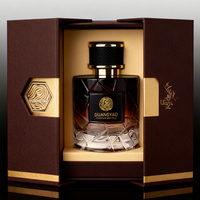 Flacon de parfum de luxe cylindrique avec vaporisateur 100 ml, logo personnalisable et boîte d'emballage disponibles, échantillons gratuits disponibles