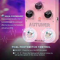 MOOER Autuner Pedal Musik Prosesor Efek Vokal Koreksi Pitch Reverb Delay Gitar Stompbox Mikrofon Amplifier Gitaris