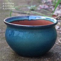 Pot de fleurs en céramique 19 cm de diamètre, respirant, style rétro, pour plantes d'intérieur et d'extérieur