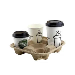 HAPPYPACK Commercio All'ingrosso Usa E Getta da Asporto Caffè Caldo Carta di Pasta di 4 Tazze Carrier supporto di tazza PRONTO per la spedizione