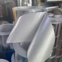 Ruban adhésif en fibre de verre renforcée avec feuille d'aluminium pour conduits de climatisation, 0,12 mm x 48 mm x 25 m, auto-adhésif, imperméable, résistant à la chaleur, fabricant
