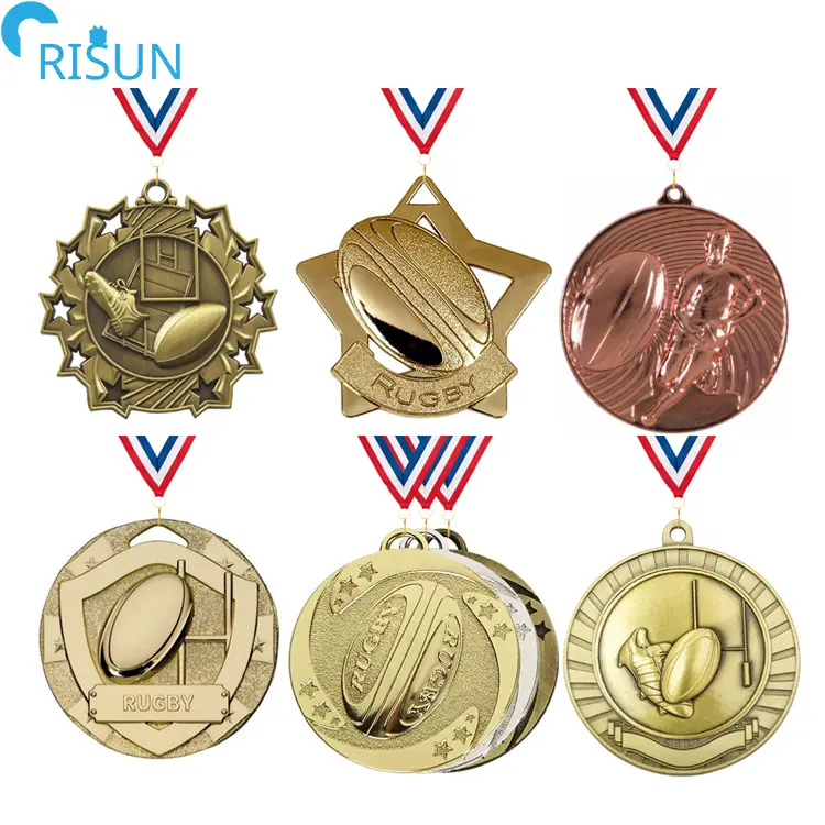 Médaille de Football américain 3D personnalisée par le fabricant avec médailles de champions de Rugby médaille de Rugby personnalisée