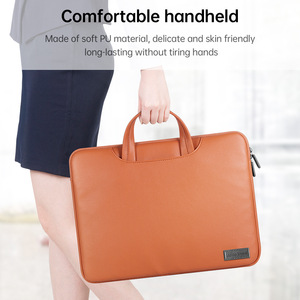 2024 Offre Spéciale sacs pour ordinateur portable en cuir PU de luxe Durable Portable voyage étanche ordinateur portable manches sac pour ordinateur portable pour hommes femmes - Product Image 4