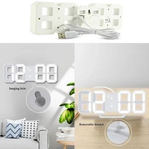 WSY175 3D <b>LED</b> <b>Clock</b> Digital Wall Desk Alarm 12H 24H Formats Adjustable Brightness Night Light Energy Saving 3D <b>Clock</b> - Product Image 5