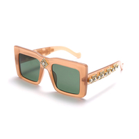Lunettes de soleil carrées rétro Kenbo de luxe avec strass, style punk, surdimensionnées, décor géométrique en diamant, lunettes pour femmes et hommes, style hip-hop, protection UV400
