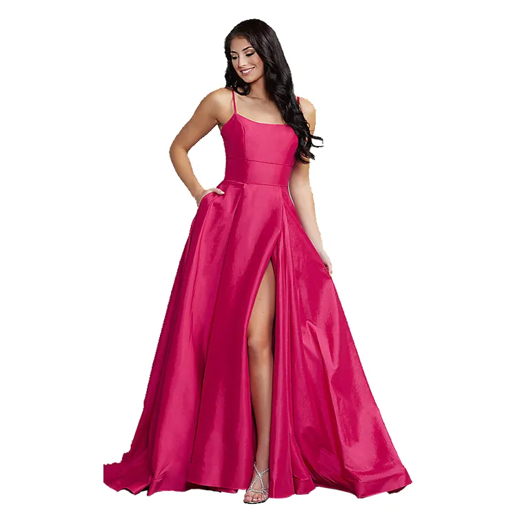 Phụ Nữ Thời Trang Chắp Vá Bra Pad Thanh Lịch Chất Lượng Cao Ren A Line Vestido De Festa Prom Không Tay Gown Evening Dress