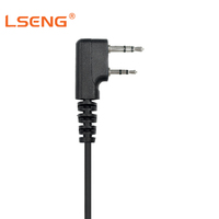 Casque de communication LSENG en forme de D avec micro et PTT, écouteur filaire compatible avec les radios bidirectionnelles Kenwood et Baofeng à connecteur double broche