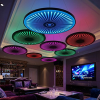 Lámpara Colgante LED Redonda Estilo Tech con Efecto Starburst, RGB, Dinámica, para Proyectos de Iluminación de Tiendas de Juguetes Modernas