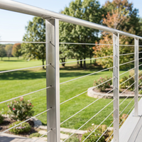 Système de garde-corps en câble d'aluminium et d'acier inoxydable, kit de garde-corps en câble noir pour balcon, escalier, terrasse