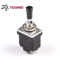 TOOWEI DPDT 15A 12V On/Off/On Levier étanche Anti mauvaise manipulation Verrouillage Interrupteur à bascule