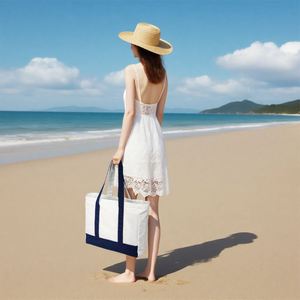 Wholesale Canvas Women's Shoulder Shopping <b>Bag</b> with Long Handle Cartoon Pattern Durable <b>Extra</b> <b>Large</b> Size - Product Image 1