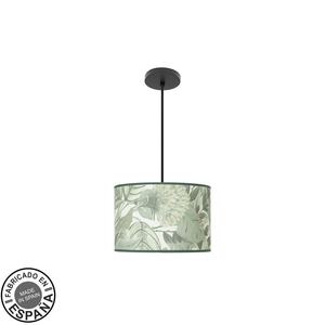 Lampada a sospensione alla moda, 1xE27 nera con motivo a foglie verdi, dimensioni 30x30 cm, ideale per decorare interni e creare atmosfera. - Product Image 1