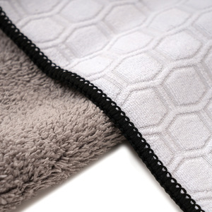 Esun Premium Microfiber Jacquard Composite Coral Fleece Serviette de lavage de voiture Serviette de nettoyage de véhicule tissée à séchage rapide - Product Image 5