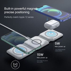 15w Magnetic Wireless Charger 3 in 1 Foldable Phone Charger Fast Charging Wireless Earphone Watch Mobile Phone Charger Stand - Product Image 4