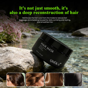 Masque capillaire hydratant au beurre de karité et à la <span class=keywords><strong>biotine</strong></span> QBEKA et revitalisant profond pour la réparation durable des cheveux secs ou abîmés – Produits de soin capillaire - Product Image 5