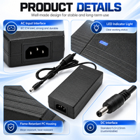 Adaptateur d'alimentation de bureau 12V 10A 120W, connecteur CC 5,5x2,5 mm, adaptateur AC/DC à faible ondulation pour écran d'ordinateur, scanner
