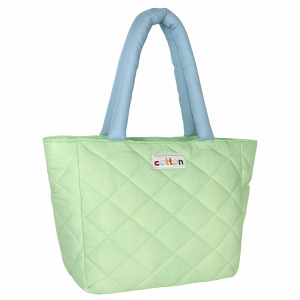 Sac fourre-tout matelassé portable résistant à l'eau avec logo personnalisé, imprimé en bloc, en nylon matelassé pour femme - Product Image 2