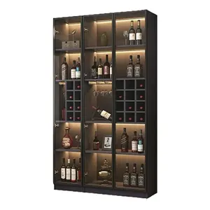 Gabinete de vino de aleación de aluminio, barra de exhibición de vino, gabinete de exhibición de vidrio para el hogar