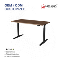 Bureau debout en acier HENVO, ergonomique, réglable en hauteur électriquement, bureau de jeu contemporain, double moteur, table PC assis-debout, mémoire