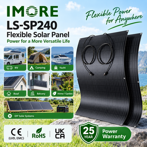 Panneau solaire flexible 240W pour bateau, yacht, camping-car et caravane, module monocristallin léger et pliable avec connexion MC4 - Product Image 2