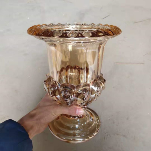 Vasi di fiori in vetro oro ambrato in stile classico urna romana, Mini <span class=keywords><strong>piedistallo</strong></span> vaso centrotavola di cristallo porta fiori - Product Image 2