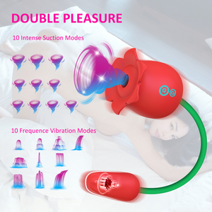 Jouet sexuel Roses, rechargeable par USB, 10 fréquences, étanche IP6, point G, respectueux de l'environnement, vibromasseur rose royal en forme de fraise - Product Image 3