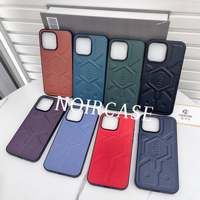 Premium cuir végétalien affaires élégant PU mince mince 2 en 1 matériel couverture de téléphone pour iPhone 12 13 14 15 16 Pro Max