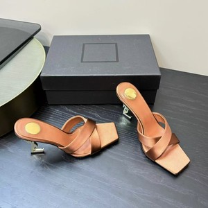 Sandalias de tacón alto de seda con tiras cruzadas y punta abierta para mujer, estilo sexy, con tacón fino que aumenta la altura, novedad de verano. - Product Image 4
