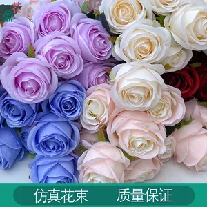 Fabrika doğrudan satış yüksek kaliteli 9-Head sevgiliye güller simüle güller yapay çiçekler ev mobilyası ve ipek çiçek