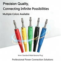 Connecteur de câblage électrique 4 mm à fiche banane, 5 couleurs, en laiton nickelé, pour test de multimètre, borne de soudure