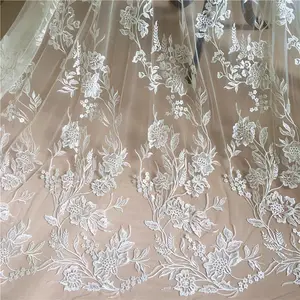 Lace Fabric Sequins Embroidery Lace Fashion Wedding Dress Fabric Flower Duolei Si DIY Accessories