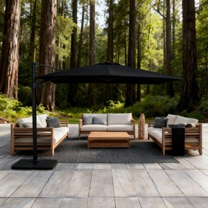 Parasol commercial Roma pour piscine d'hôtel, avec mât en aluminium, ouverture manivelle, pliable, anti-UV, résistant à l'eau, réglable, pour extérieur - Product Image 1