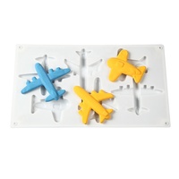 Moule en silicone rectangulaire classique populaire 6 en 1 pour décoration de gâteaux, pâtisseries et fondants, motif avion 3D brillant
