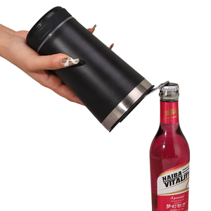 Chope à bière brésilienne de 20oz haut-parleur Bluetooth avec ouvre-bouteille en acier inoxydable 304 tasse thermos musique bouteille de café à dents bleues - Product Image 5