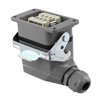 Connecteur rectangulaire industriel robuste à 6 broches, prise de machine à 6 cœurs, boîtier en aluminium, contact en cuivre pour les applications de ligne latérale