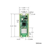 Raspberry Pi Pico 2W RP2350 Chip Mikrokontroler Ramah Pemula dengan Wi-Fi untuk Bluetooth 5.2 untuk Elektronik Konsumen Kecil