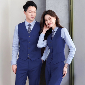 Tenue d'hôtel professionnelle uniforme réception réceptionniste formelle vêtements d'été ensemble serveur costume gilet pour équipe vêtements d'extérieur - Product Image 2
